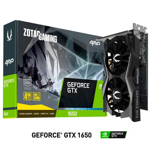 Tarjeta de video NVIDIA GeForce GTX 1650 4GB GDDR6, Zotac AMP, HDMI, DP, DVI - ZT-T16520D-10L, 2 AÑOS DE GARANTIA NACIONAL