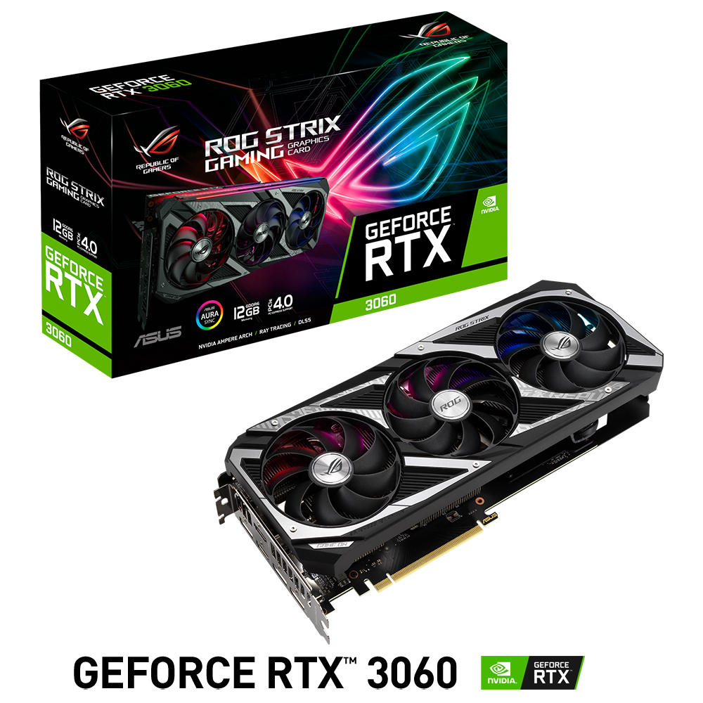 Tarjeta de Video Nvidia GeForce RTX 3060, ASUS ROG STRIX LHR, ROG-STRIX-RTX3060-12G-V2-GAMING/ 3 AÑOS DE GARANTIA NACIONAL