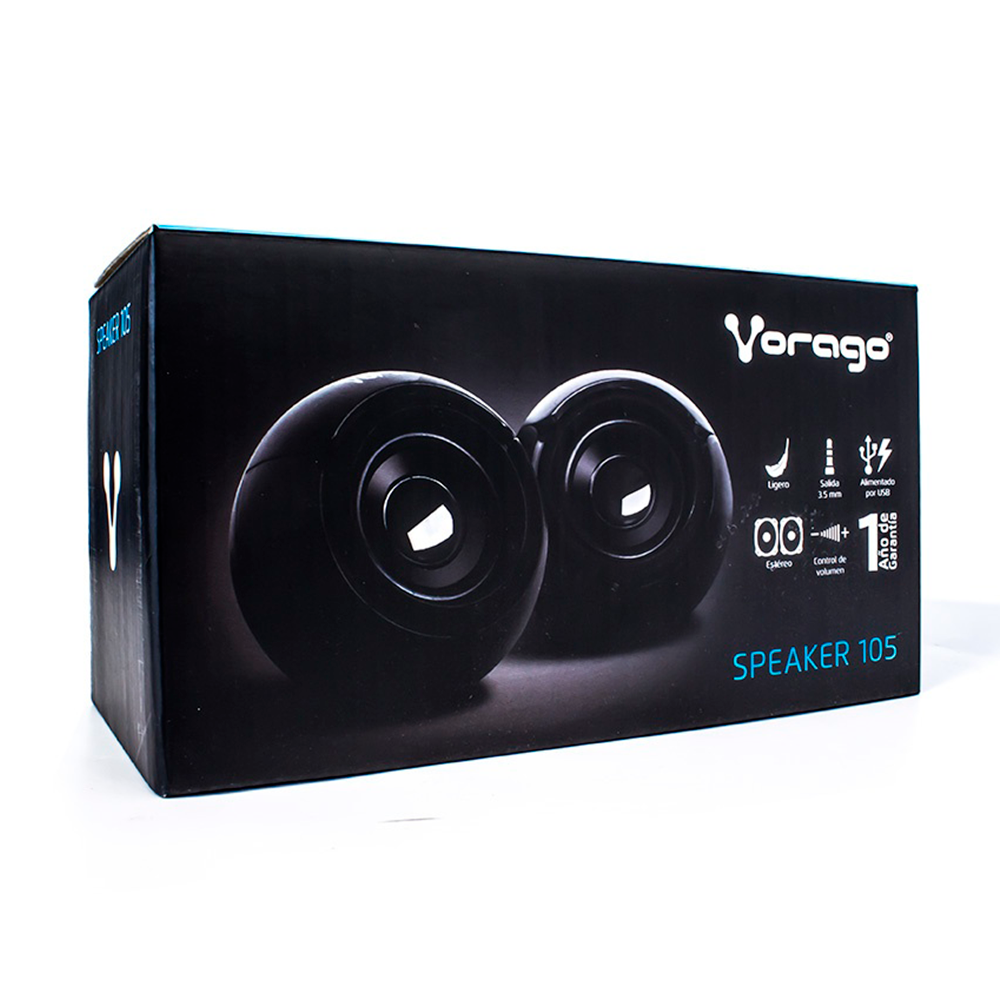 Bocinas Portátiles Vorago SPK-105, Alámbrico, 2.0, 6W RMS, Negro, SPK-105 - Image 3