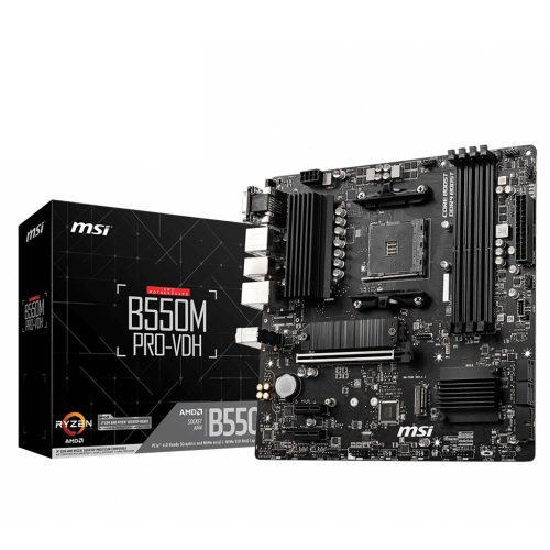 Tarjeta Madre MSI B550M PRO-VDH, AM4, AMD RYZEN 3000 SERIES, micro ATX/ NAVIDAD