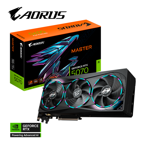 Tarjeta de Video Gigabyte NVIDIA AORUS GeForce RTX 5070 MASTER, 12GB, 192-bit GDDR7, PCI Express x16 5.0, GV-N5070AORUS M-12GD
