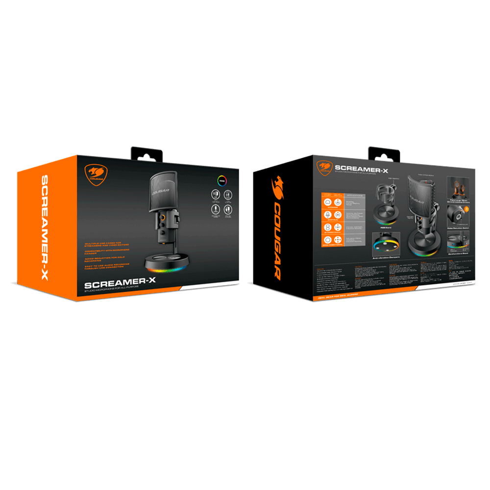 Micrófono Profesional para Gaming, Cougar Screamer X/ Conectividad USB 3.0, Base aislante y Stand incluidos, 3H500MK3B.0001 - Image 9
