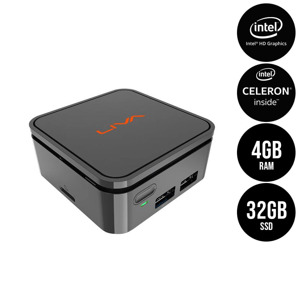 Computadora Mini ECS Liva Q Intel Celeron N3350 SOC, 4GB, EMMc 32GB, SB 3.1, HDMI, Wifi, Bluetooth, Sin Sistema Operativo, 95-692-ND2154