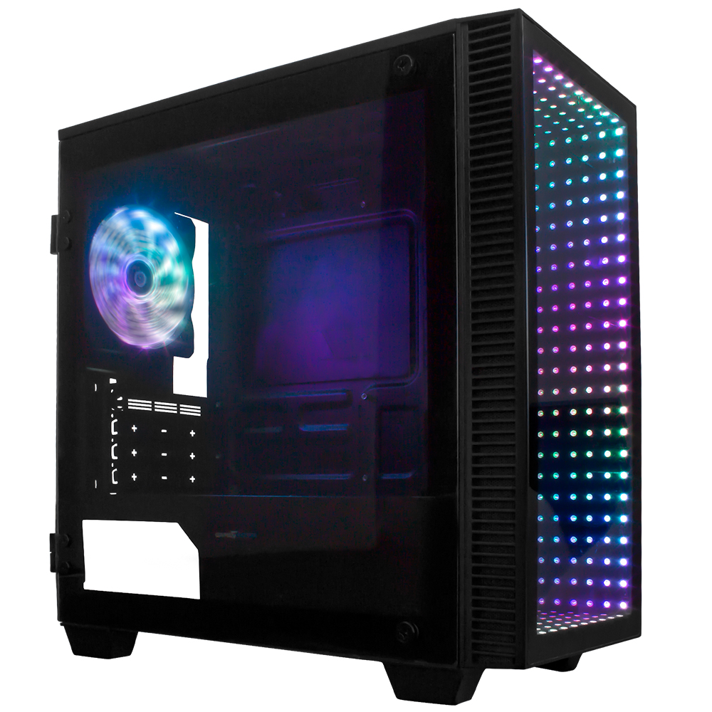 Gabinete Game Factor CSG560 Optical LED RGB Infinity Mirror, Micro ATX, Sin Fuente, Frontal Cristal Templado - Image 2