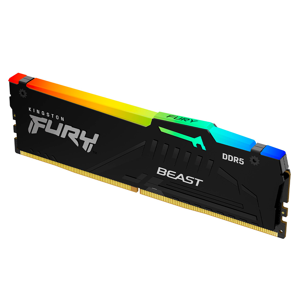 Memoria RAM Kingston Fury Beast RGB DDR5, 6000MHz, 32GB, Non-ECC, CL40, XMP, KF560C40BBA-32 /MAX. 1 X CLIENTE