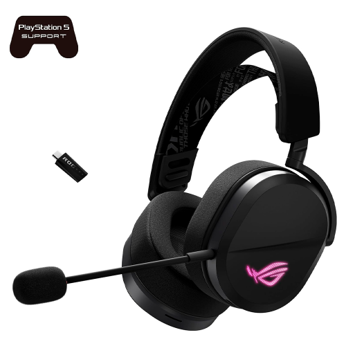 Diadema Gamer ASUS ROG PELTA, Wireless, ROG SpeedNova 2.4 GHz, USB-C, Ligeros, Micrófono de Banda Superancha de 10 mm, RGB, A501 ROG PELTA/BLK, ABF/ NAVIDAD