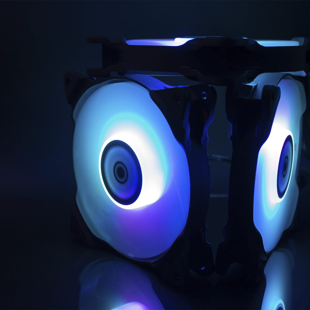 Kit de 3 ventiladores Munfrost Solar Wind RGB, Compatible con Aura Sync etc., ARGB, Controlador incluido, anti-vibraciones / - Image 10