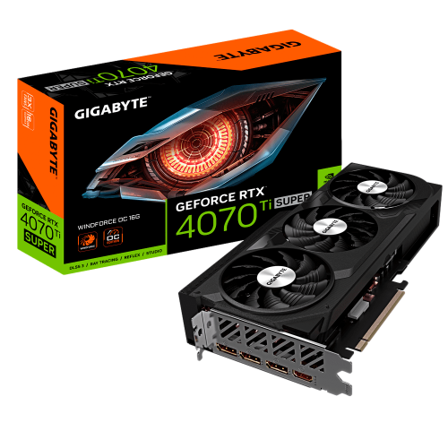 Tarjeta de Video GIGABYTE NVIDIA WINDFORCE GeForce RTX 4070 TI Super OC, 16GB 256-bit GDDR6X, PCI Express 4.0, GV-N407TSWF3OC-16GD