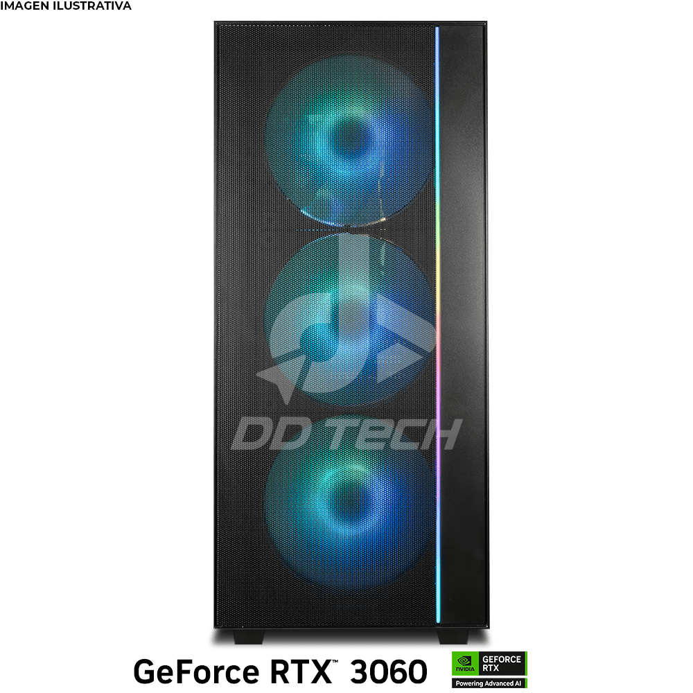 Computadora PRIDE GAMING FERRET PRO, AMD Ryzen 5 5500, RTX 3060 12GB, 32GB RAM, 1TB SSD, ENFRIAMIENTO LIQUIDO RGB, 650W 80+ BRONZE, INCLUYE WIFI - Image 4