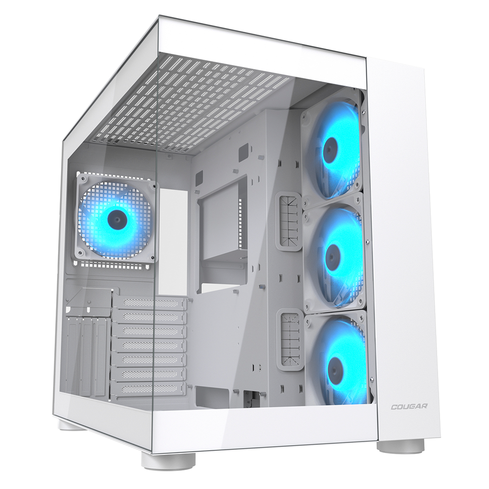 Gabinete Cougar FV150 RGB, Mid-Tower, ATX/Micro-ATX/Mini-ITX, Sin Fuente, 4 Ventiladores Instalados, USB 2.0/3.0, White, 385KA10.0002