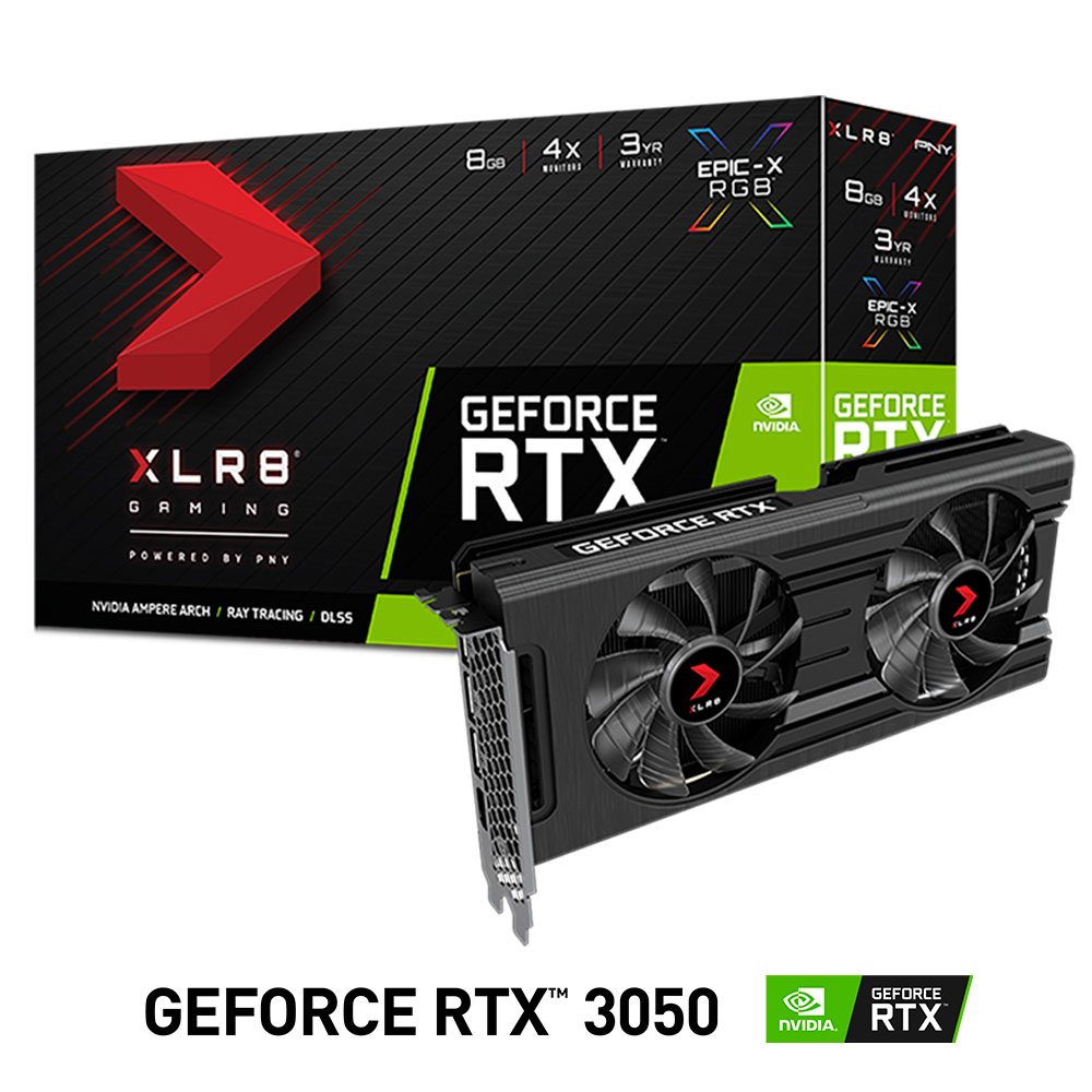 Tarjeta de Video Nvidia GeForce RTX 3050, PNY XLR8, VCG30508DFXPPB1, 3 AÑOS DE GARANTIA NACIONAL