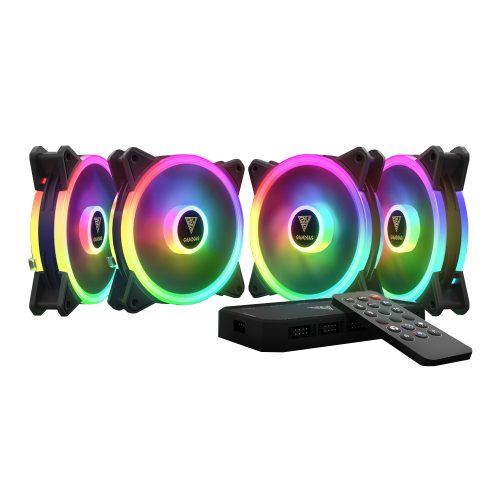 Kit de 4 Ventiladores + Controlador para Gabinete 120mm con Luz Led RGB Gamdias Aeolus M2-1204R