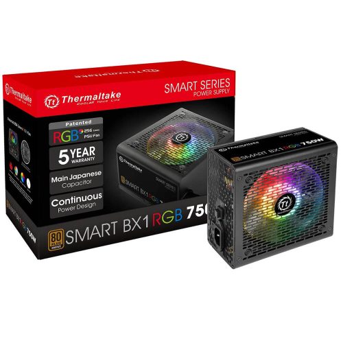 Fuente de poder 750W Certificacion 80+ Bronze Thermaltake Smart BX1RGB 750W, PS-SPR-0750NHFABU-1