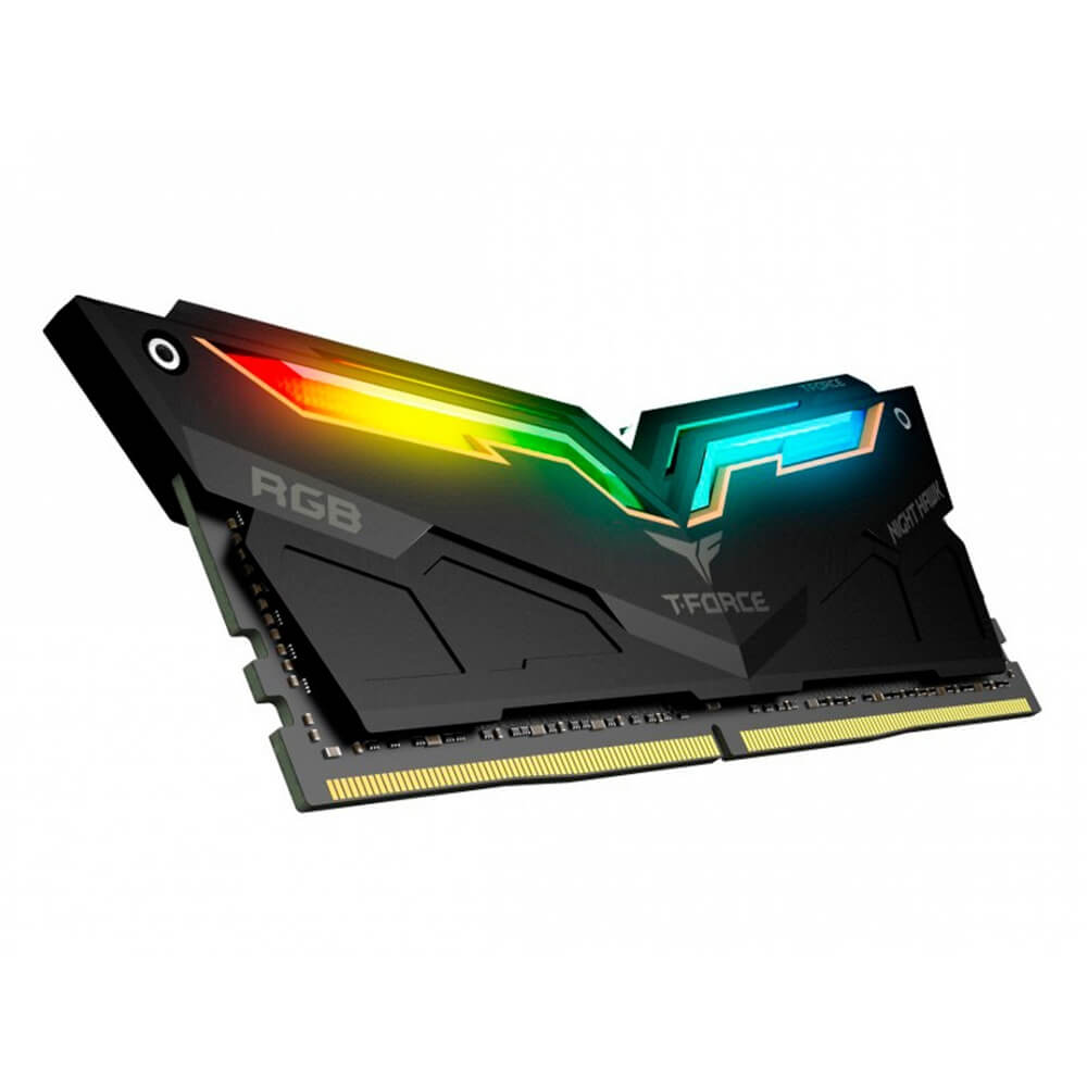 Memoria RAM 16GB DDR4 TeamGroup T-Force Night Hawk RGB 3200Mhz Negras, Kit 2x8GB, TF14D416G3200HC16CDC01, /MAX. 1 X CLIENTE - Image 2