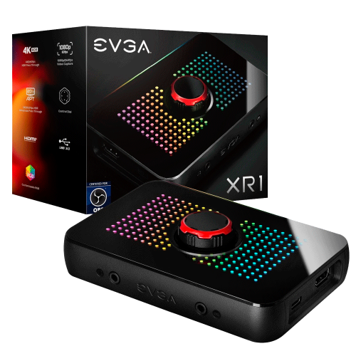 Capturadora Externa EVGA XR1, PS4, XBOX, Nintendo Switch o PC/ FHD, RGB, 141-U1-CB10-LR
