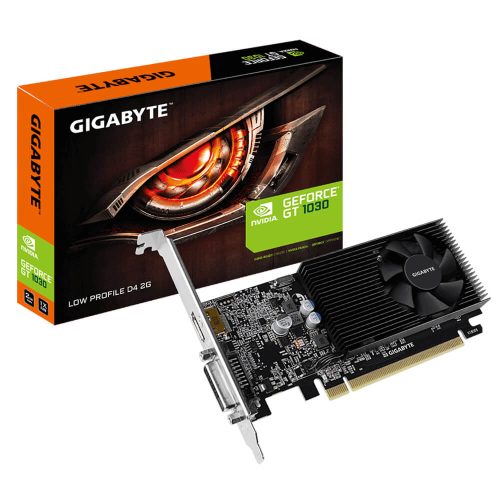 Tarjeta de video NVIDIA GeForce GT 1030 2GB GDDR4, Gigabyte, HDMI, DVI, GV-N1030D4-2GL