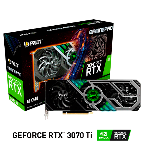 Tarjeta de Video Nvidia GeForce RTX 3070 TI, Palit Gaming PRO LHR, NED307T019P2-1046, 1 AÑO DE GARANTIA NACIONAL