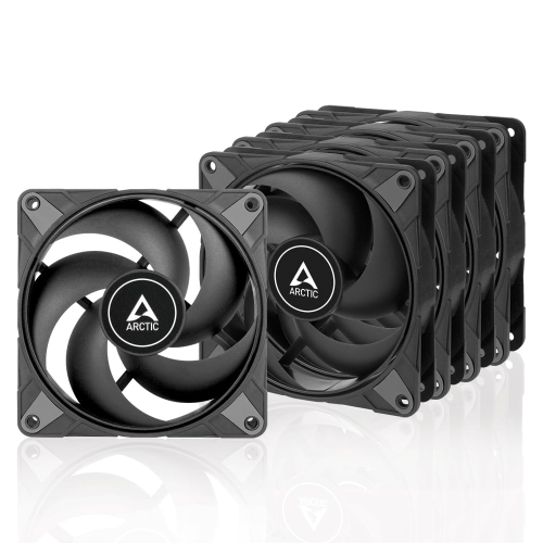 Kit de Ventiladores ARCTIC P12 (paquete de 5), 120mm, De alto rendimiento, 200-1800RPM, Optimizado para la presión estática, Negro, ACFAN00135A