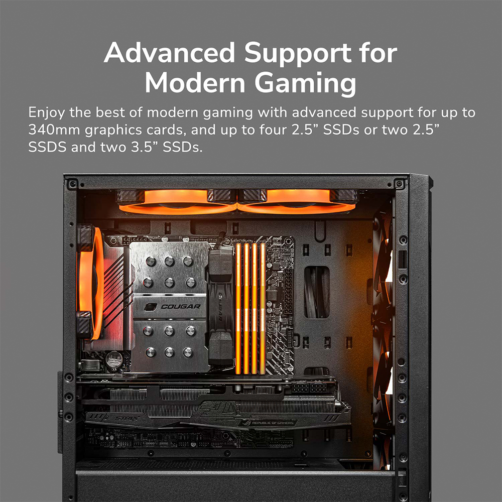 Gabinete Cougar Uniface Mini RGB, Mini-Tower, Micro-ATX/Mini-ITX, Sin Fuente, 3 Ventiladores Instalados, USB 2.0/3.0, White, 3855C90.0004 - Image 8