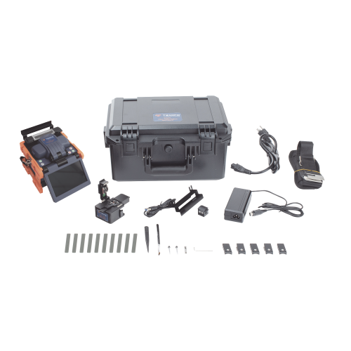 TEMPO 915FS-KIT1 Fusionadora de Fibra Óptica de Alineación Activa por Revestimiento con 4 Motores con Perdida Típica (SM); 0.02 dB (MM); 0.04 dB) con Pantalla Touch, Capacitación básica virtual gratuita