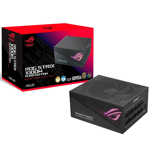 Fuente de poder ASUS ROG Strix 1000W Gold Aura Edition, Full Modular, 80+Gold Certificed, ATX 3.0, Certificación Cybenetics Lambda A+, PCIe Gen 5.0 Ready, ROG-STRIX-1000G-AURA-GAMING, asustl25