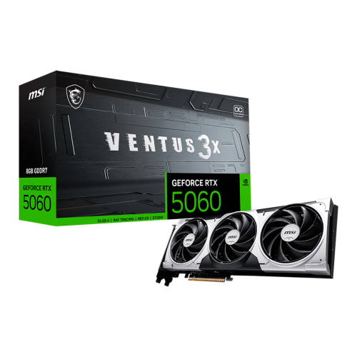 Tarjeta de Video MSI NVIDIA GeForce RTX 5060 VENTUS 3X OC, 8GB 256-bit GDDR7, PCI Express x16 5.0, 912-V537-035, RTXS50