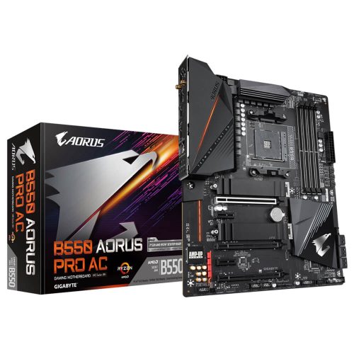 Tarjeta Madre Gigabyte B550 AORUS PRO AC, AM4, AMD RYZEN 3000 SERIES, ATX