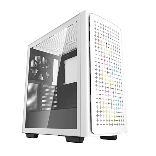 Gabinete Gamer DeepCool CK560, Cristal Templado, RGB, Midi-Tower, Mini-ITX/Micro-ATX/ATX/E-ATX, USB 3.0, Sin Fuente, Blanco, R-CK560-WHAAE4-G-1