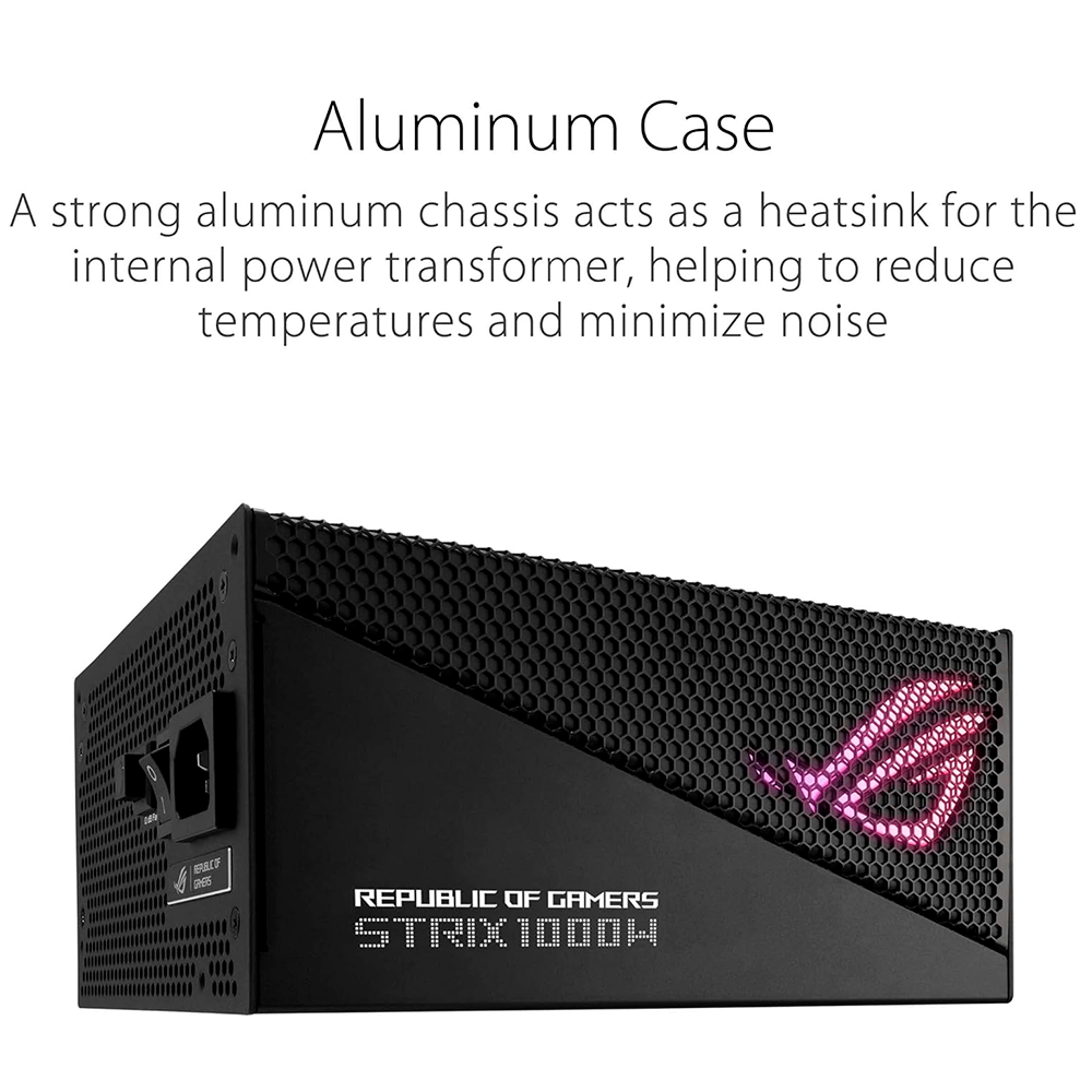 Fuente de poder ASUS ROG Strix 1000W Gold Aura Edition, Full Modular, 80+Gold Certificed, ATX 3.0, Certificación Cybenetics Lambda A+, PCIe Gen 5.0 Ready, ROG-STRIX-1000G-AURA-GAMING, asustl25 - Image 2