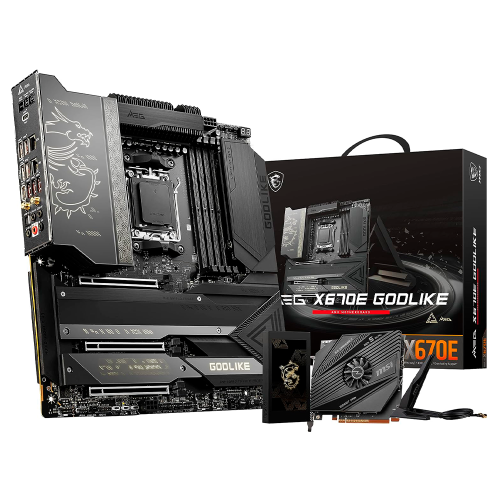 Tarjeta Madre MSI MEG X670E GODLIKE, AM5, DDR5, PCIe 5.0, SATA 6Gb/s, M.2, USB 3.2 Gen 2, Wi-Fi 6E, HDMI/DP, 10Gbps Dual LAN, SLI, EATX, MEG X670E GODLIKE