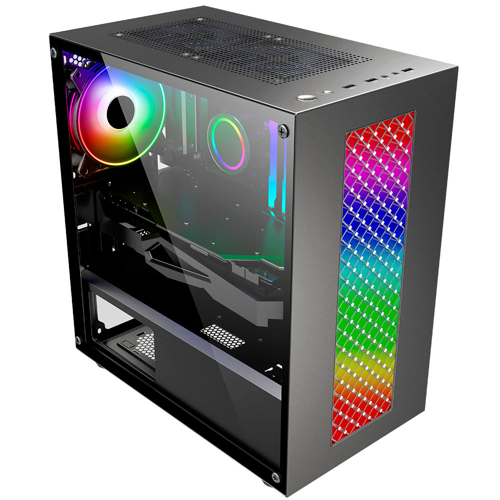 Gabinete Yaguaret FLICKER Negro, LED RGB, Cristal Templado, Micro ATX, Mini ITX, USB 3.0, CGFLICKER01YGT / - Image 4