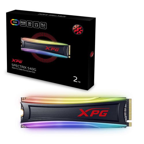 Unidad de estado solido SSD M.2 Nvme 2TB Adata XPG Spectrix S40G RGB Lectura 3500MB/s Escritura 3000MB/s AS40G-2TT-C /MAX. 1 X CLIENTE
