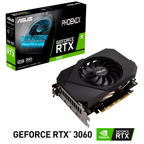 Tarjeta de Video Nvidia GeForce RTX 3060, 12GB GDDR6, Asus PHOENIX LHR V2, PH-RTX3060-12G-V2, 3 AÑOS DE GARANTIA NACIONAL, PRE-FIN