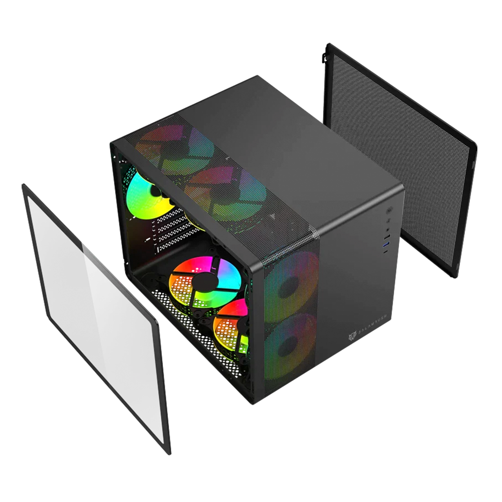 Gabinete Balam Rush Tank Mini GI930, Mini-Tower, ITX/Mini-ATX, USB 3.0, 3 Ventiladores ARGB Instalados, Negro, BR-936033 - Image 2