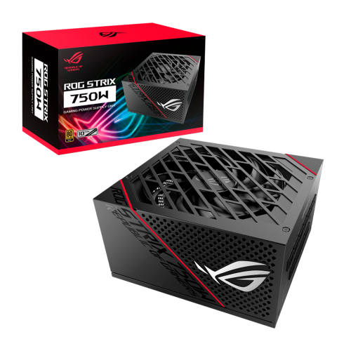 Fuente de Poder ASUS ROG STRIX, 750W, 80+ Gold, Modular, 24-pin, ATX, 135mm, 750W, ROG-STRIX-750G