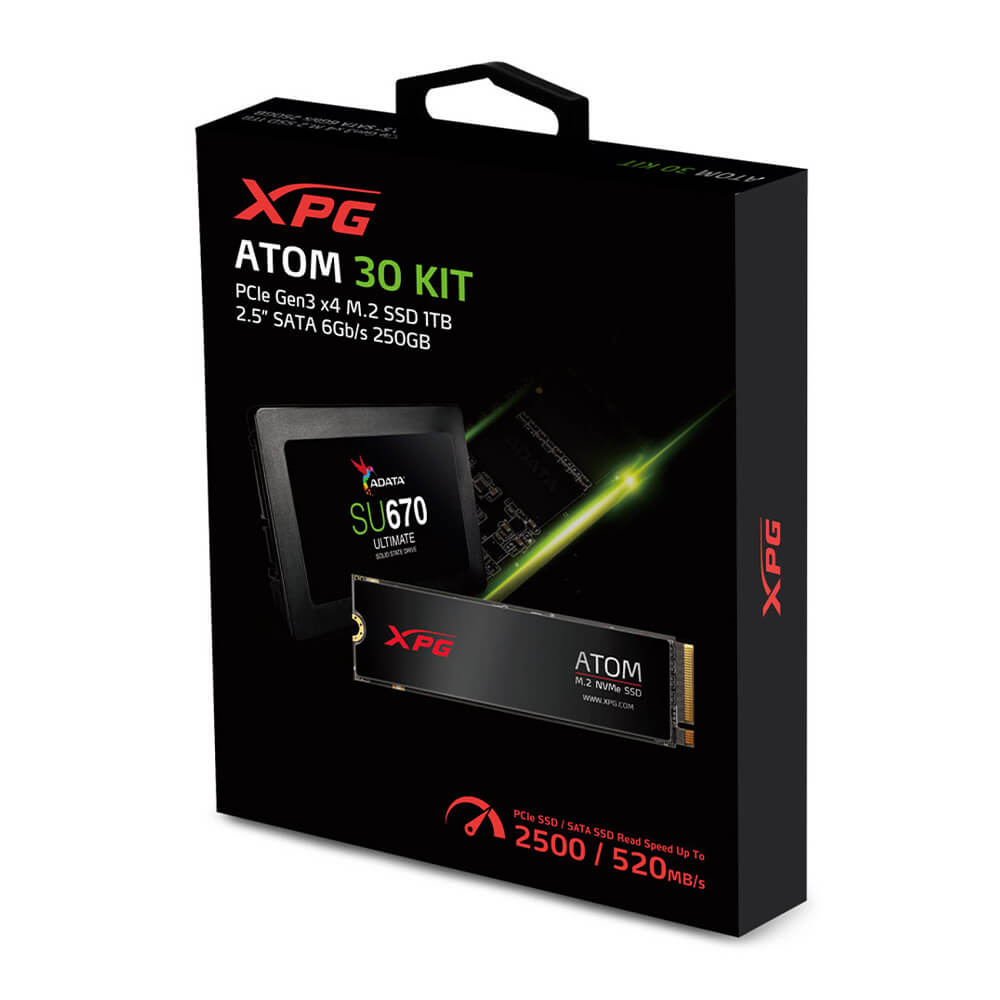 Bundle Kit, Unidad de Estado Sólido XPG Atom Kit, 1TB PCIe M.2 2280 PCIe Gen3 x4 + 250GB SATA 2.5 SSD, AATO-30KIT-250G1TCI /MAX. 1 X CLIENTE - Image 2