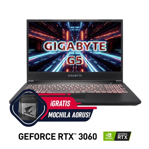 Laptop Gamer Gigabyte GeForce RTX 3060 GDDR6 6GB, INTEL CORE i7-10870H, 16GB RAM DDR4, 512GB PCIe SSD, 15.6" FHD 72% Color Gamut 240Hz, Windows 10 Home, G5 KC 8LA2130SH