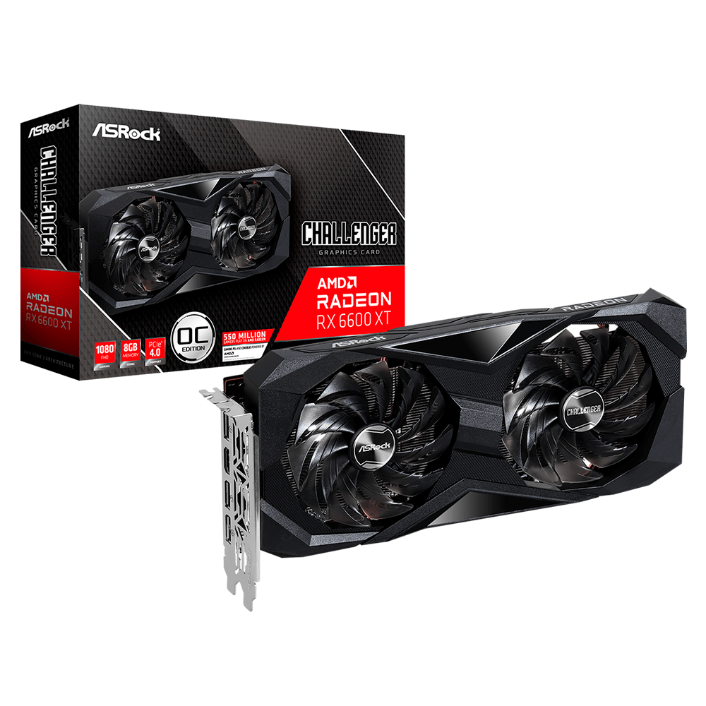 Tarjeta de video Asrock RX 6600 XT CHALLENGER 8GB OC RX6600XT, Boost Clock: Up to 2593 MHz, 16 Gbps, 8GB GDDR6, DirectX 12 Ultimate, RX6600XT CLD 8GO