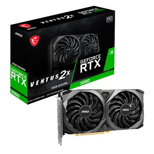 Tarjeta de Video MSI NVIDIA GeForce RTX 3060 VENTUS 2X 8G OC, 128-bit GDDR6, PCI Express 4.0, 912-V397-646, 3 AÑOS DE GARANTIA NACIONAL