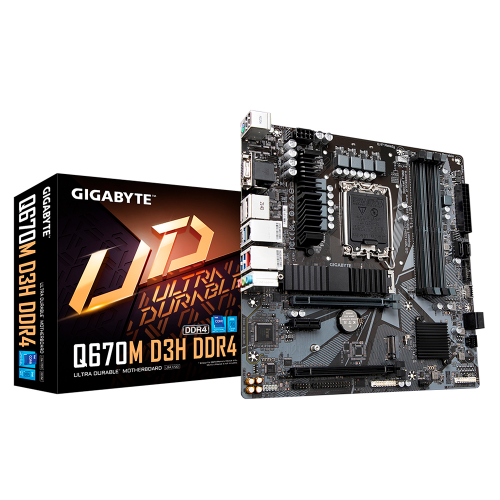 Tarjeta Madre Gigabyte Micro-ATX Q670M D3H DDR4, Socket LGA1700, Intel Q670 Express, HDMI, Up to 128GB DDR4, Q670M D3H DDR4, Q670M D3H DDR4