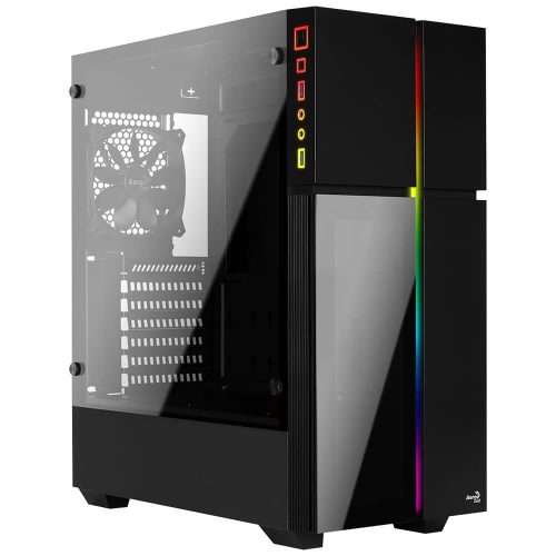 Gabinete Aerocool Playa RGB, Negro, Cristal Templado, ATX, USB 3.0, HD Audio