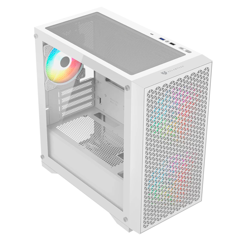 Gabinete Balam Rush Carbono Aircool 4000A, Mini-Tower, Micro-ATX/Mini-ITX, USB 3.0, Sin Fuente, 3 Ventiladores ARGB Instalados, Blanco, BR-938860 - Image 2