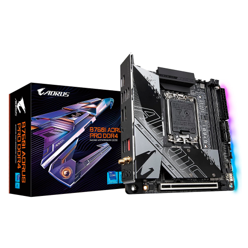 Tarjeta Madre GIGABYTE B760I AORUS PRO DDR4, LGA1700, B760, Mini-ITX, DDR4, Dual M.2, PCIe 4.0, WiFi 6, Q-Flash Plus, B760I AORUS PRO DDR4