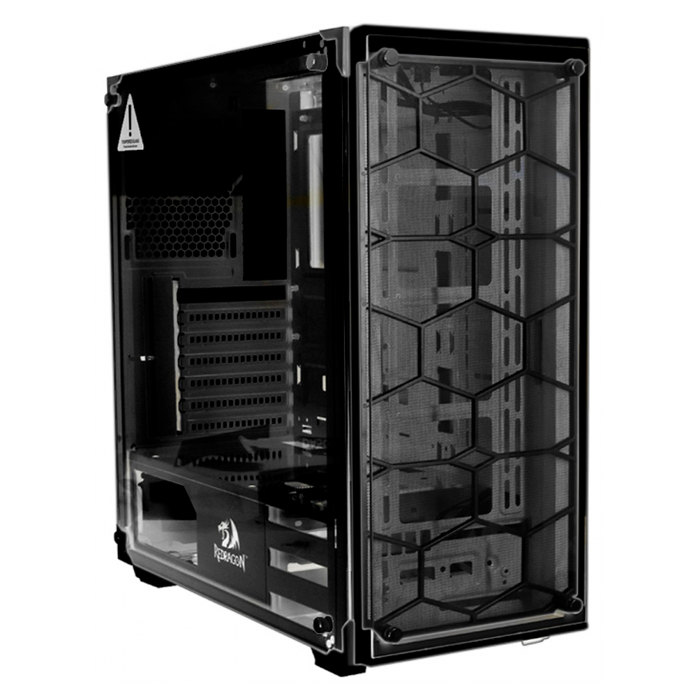 Gabinete Gamer Redragon Wheel Jack, Negro, Mid Tower, Crstal Templado, RGB, GC-606BK-3RGB - Image 2