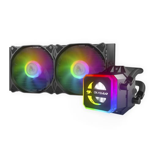 Sistema de Enfriamiento Liquido AIO Cougar Gaming Helor 240 - 240mm RGB Intel y Amd (Listo para Ryzen e Intel 2066), RL-HLR240-V1
