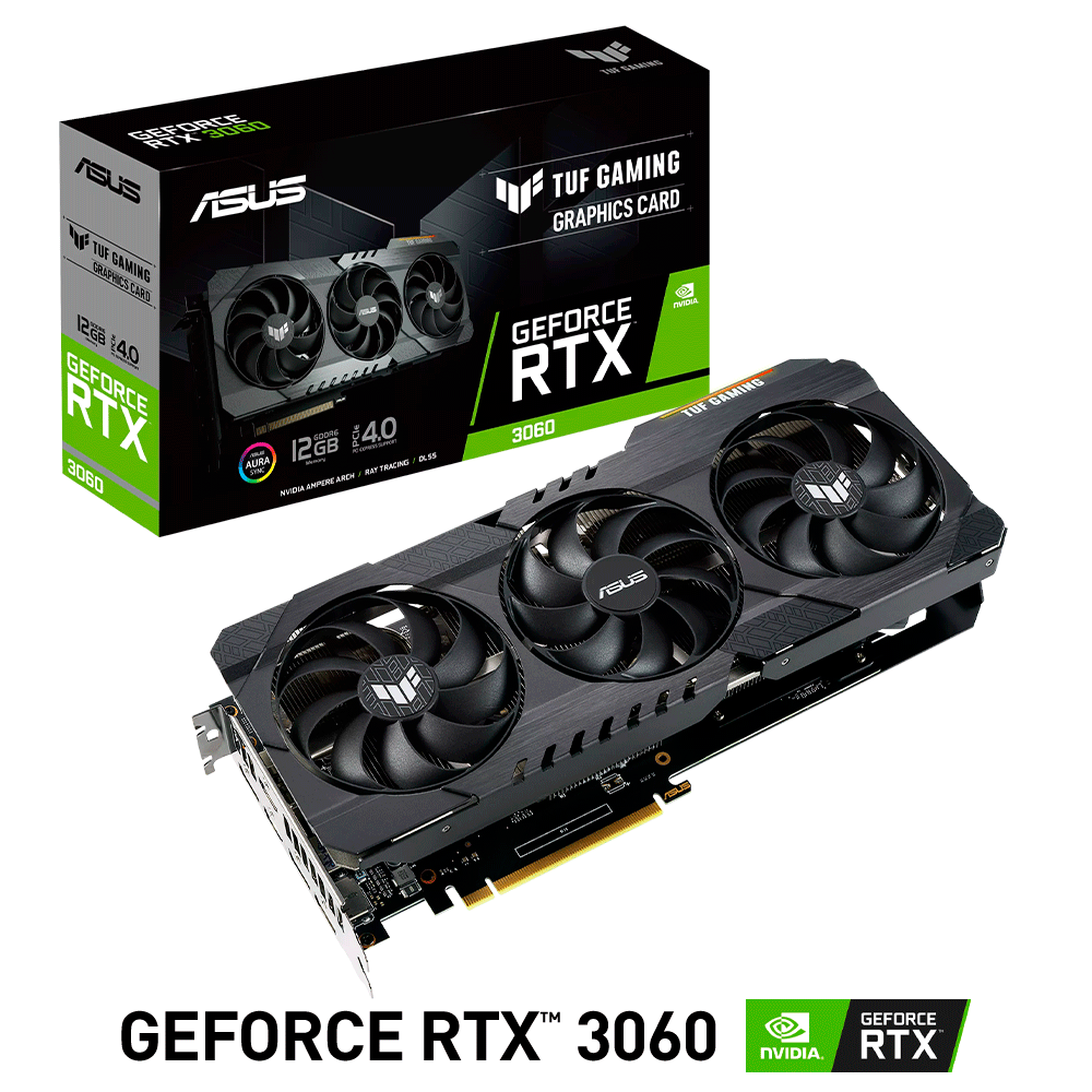 Tarjeta de Video Nvidia GeForce RTX 3060, 12GB GDDR6, Asus TUF GAMING V2 LHR, TUF-RTX3060-12G-V2-GAMING, 3 AÑOS DE GARANTIA NACIONAL