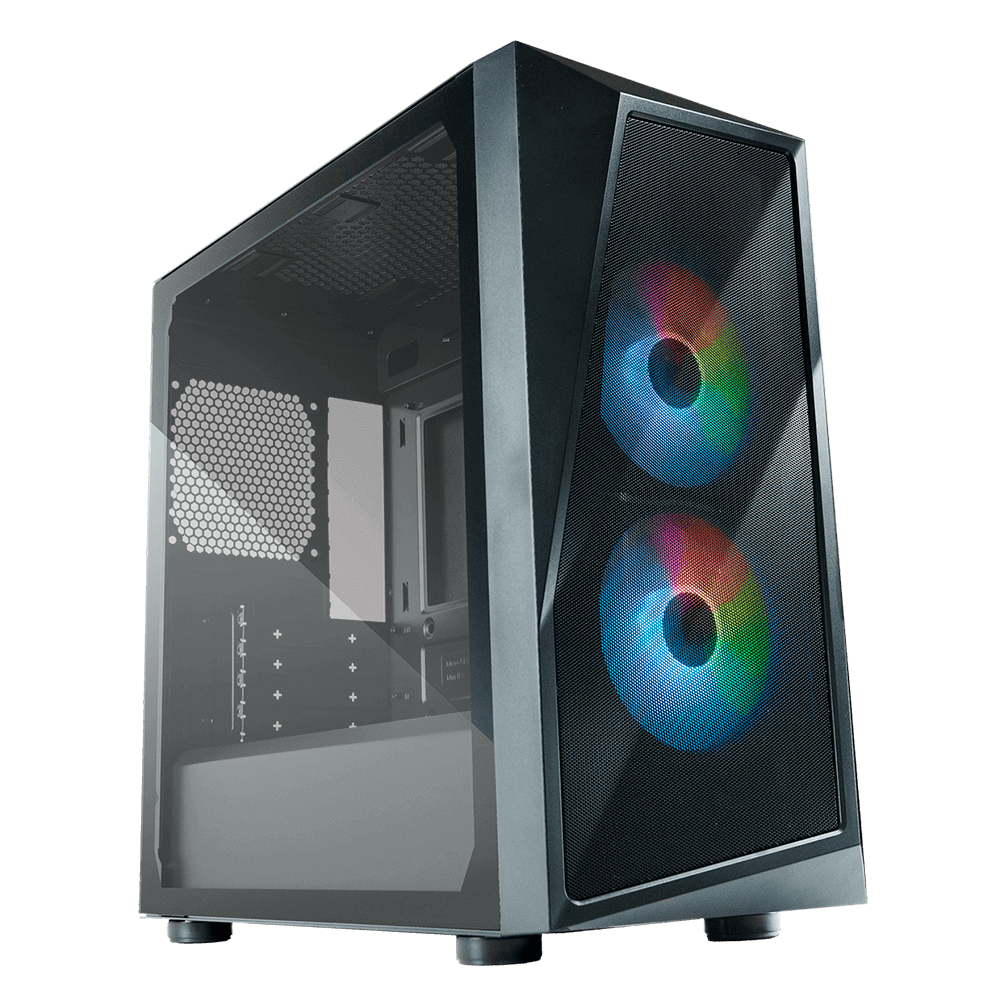 Gabinete Cooler Master CMP 320, Negro, Cristal Templado, Mini-Tower, Micro ATX, Mini-ITX, USB 3.2, Sin Fuente, 2 Ventiladores ARGB Instalados, CP320-KGNN-S00