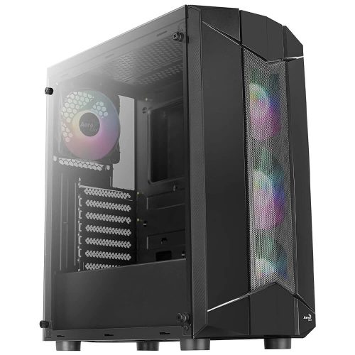 Gabinete Aerocool Sentinel RGB, Negro, Cristal Templado, ATX, USB 3.0, HD Audio