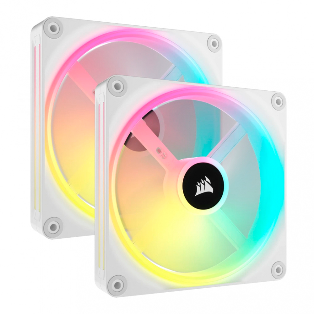Ventilador Corsair iCUE LINK QX140 RGB, 2 Piezas, 140mm, 2000RPM, Blanco, Incluye HUB, CO-9051008-WW