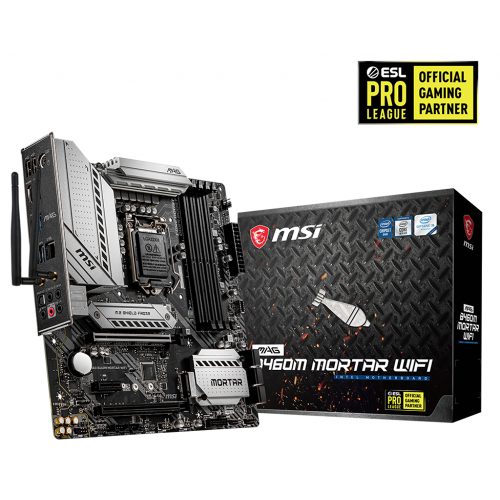 Tarjeta Madre MSI B460M MAG Mortar Wifi, Socket LGA1200, Intel B460, Micro-ATX, DDR4, Intel Core 10th Generación